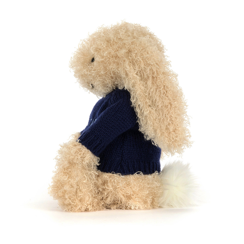 Alternative view of Bashful Luxe Bunny Curly with Personalized Navy Jumper