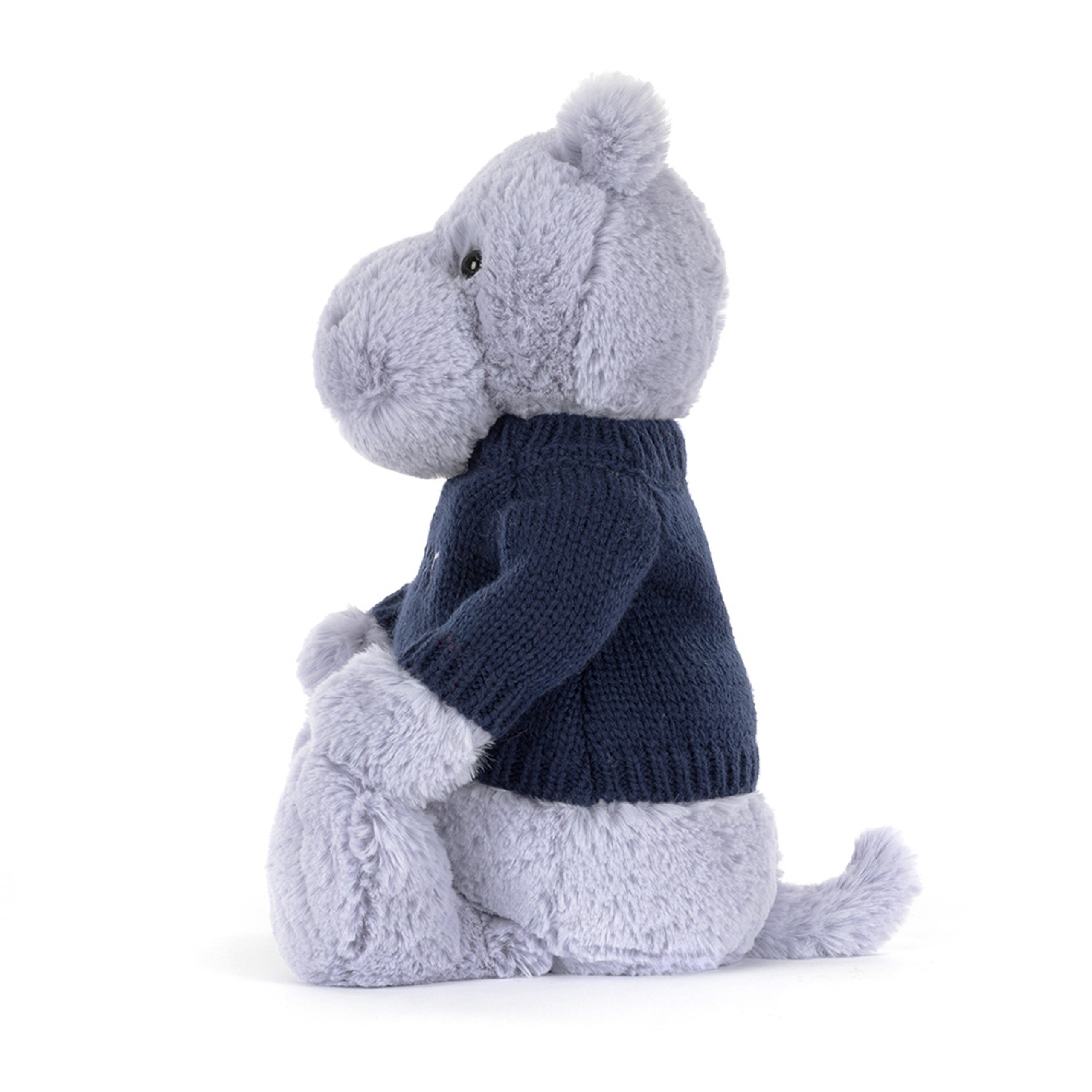 Bashful Hippo with Personalized Navy Jumper - Image 4