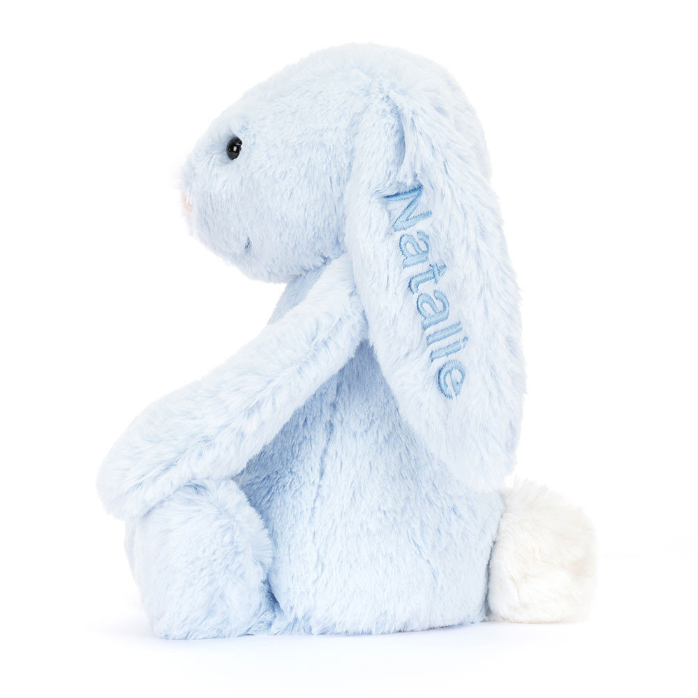 Alternative view of Personalized Bashful Blue Bunny Medium
