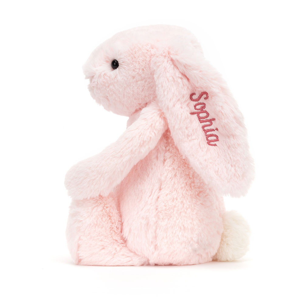 Alternative view of Personalized Bashful Pink Bunny Medium