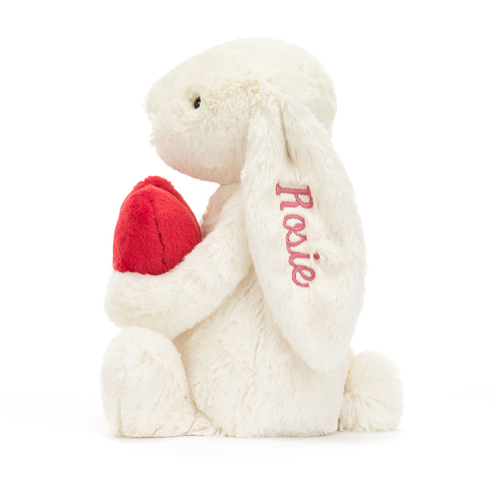 Alternative view of Personalized Bashful Red Love Heart Bunny Medium