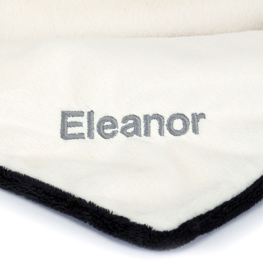 Alternative view of Personalized Bashful Black & Cream Puppy Blankie