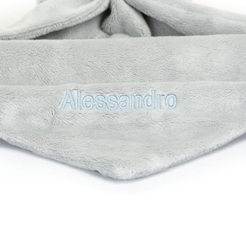 Alternative view of Personalized Bashful Silver Bunny Soother